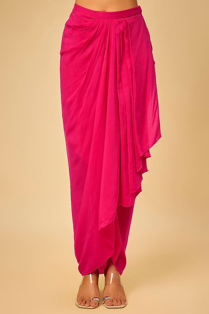 Fuschia Silk Resham Work Kaftan Set by Prisho at Pernia's Pop Up Shop