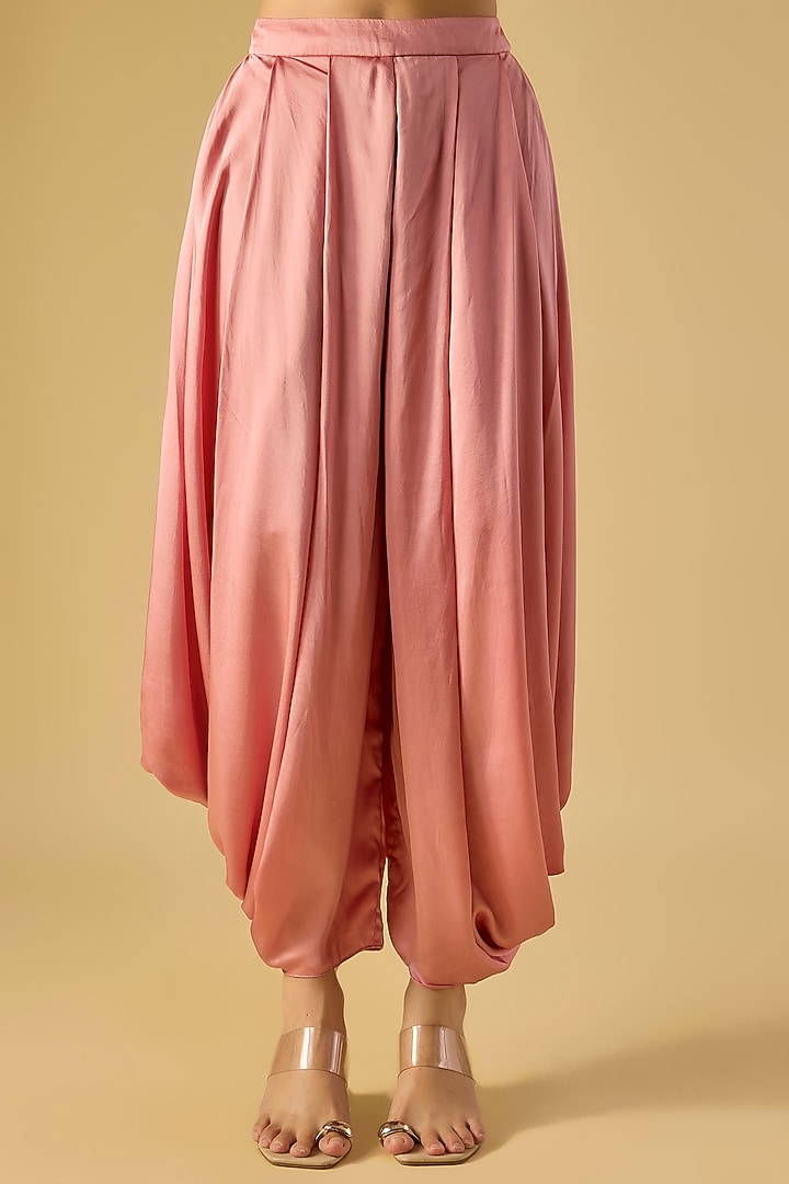 Flamingo Pink Silk Resham Work Kaftan Set by Prisho at Pernia's Pop Up Shop