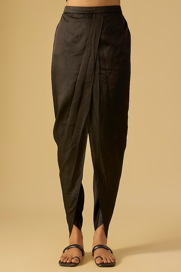 Black Silk Gota Work Kurta Set by Prisho at Pernia's Pop Up Shop