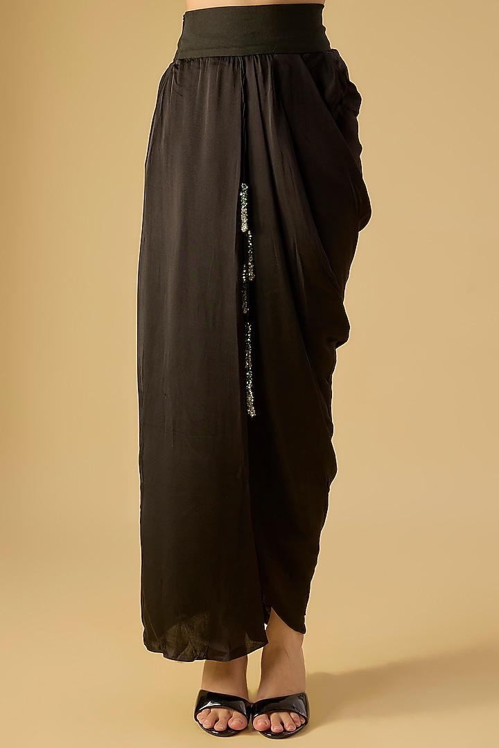 Black Organza Silk Dori Work Kaftan Set by Prisho at Pernia's Pop Up Shop