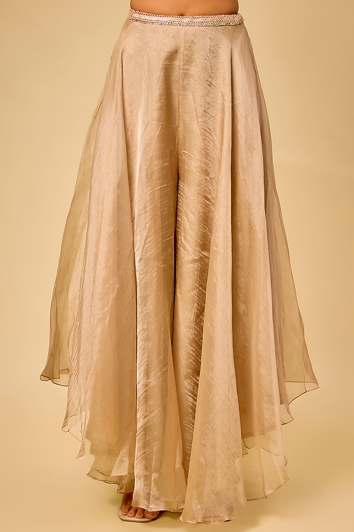 Champagne Tissue Dori Work Cape Set by Prisho at Pernia's Pop Up Shop