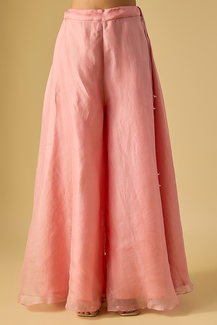 Dark Flamingo Pink Silk Resham Work Wedding Sharara Set by Prisho at Pernia's Pop Up Shop