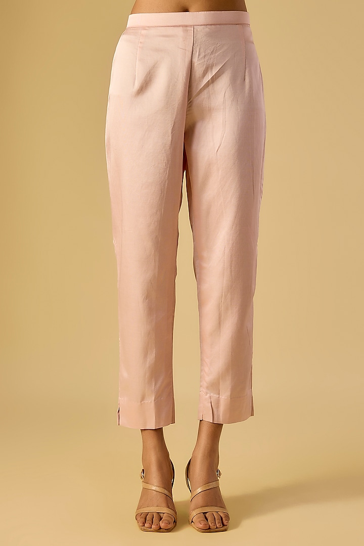 Flamingo Pink Silk Maal Work Kurta Set by Prisho at Pernia's Pop Up Shop