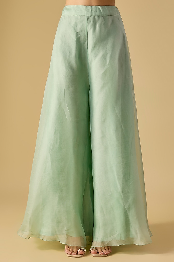 Aqua Silk Thread Work Jacket Kurta Set by Prisho at Pernia's Pop Up Shop