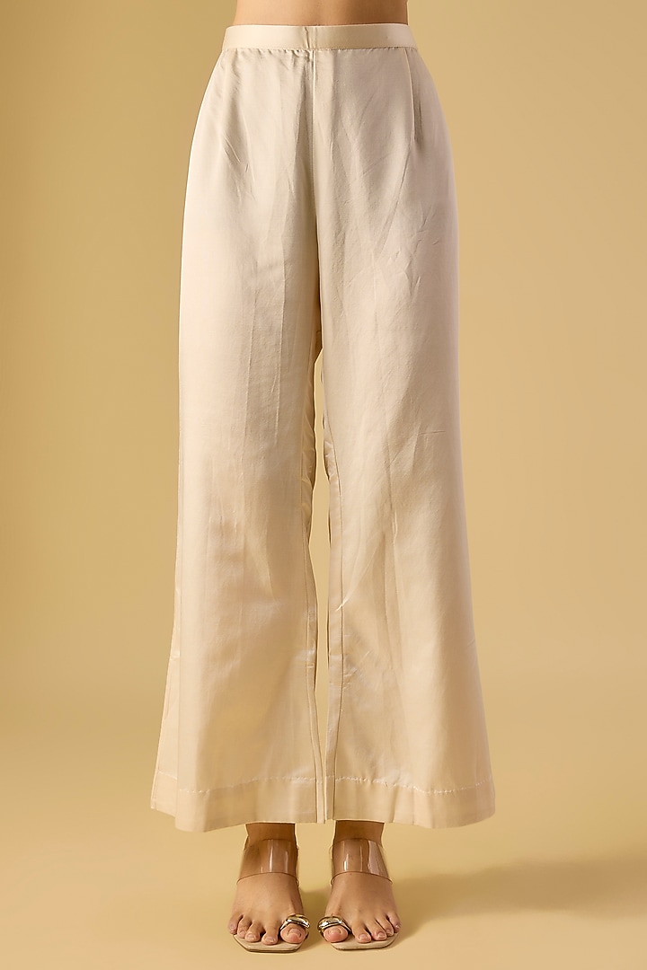 Ivory Organza Resham Work Jacket Set by Prisho at Pernia's Pop Up Shop