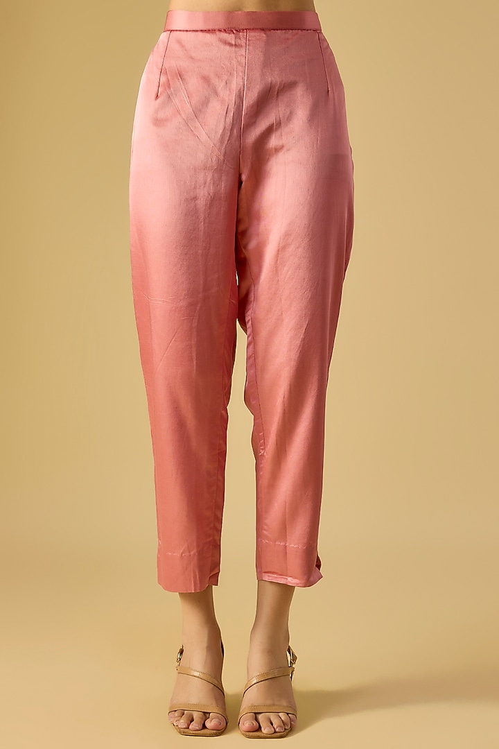 Dark Flamingo Pink Silk Maal Work Kurta Set by Prisho at Pernia's Pop Up Shop