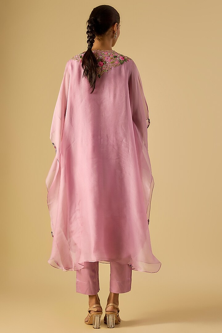 Lavender Organza Thread Work Kaftan Set by Prisho at Pernia's Pop Up Shop
