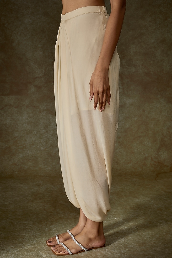Ivory Silk Embroidered Kaftan Set by Prisho at Pernia's Pop Up Shop