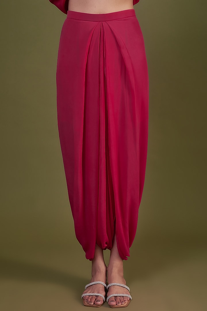 Red Silk Embroidered Kaftan Set by Prisho at Pernia's Pop Up Shop