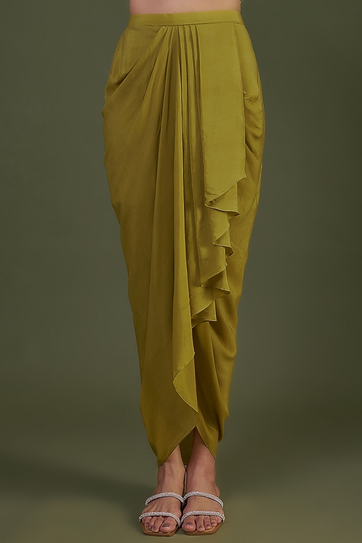 Green Organza Embroidered Cape Set by Prisho at Pernia's Pop Up Shop