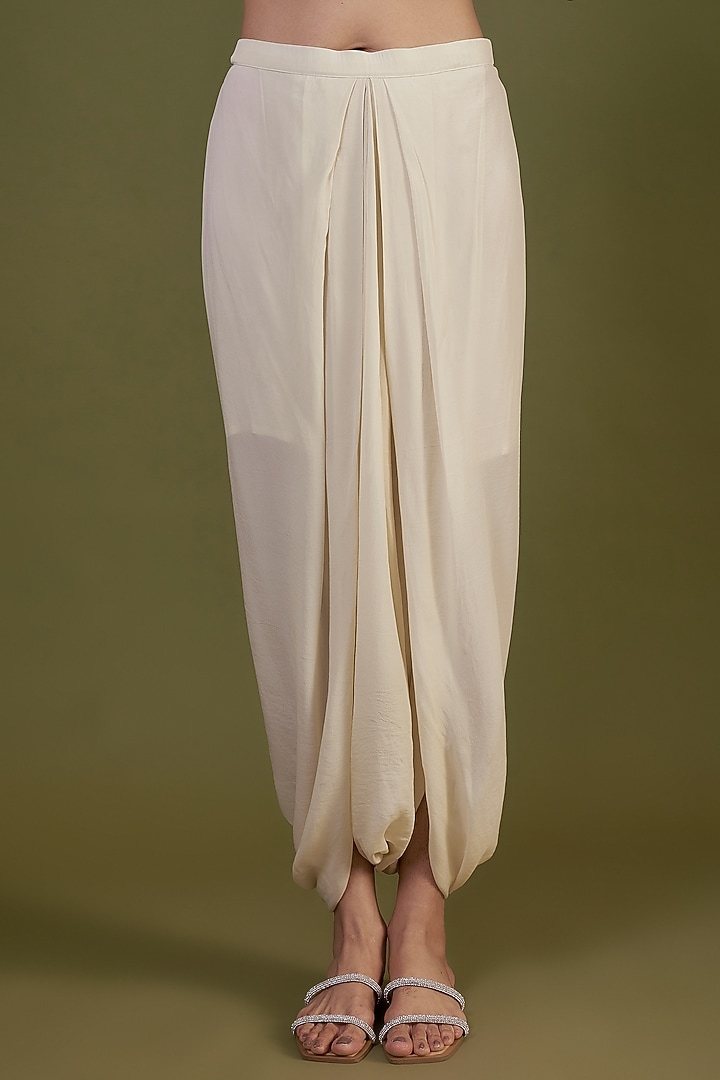Ivory Silk Embroidered Kaftan Set by Prisho at Pernia's Pop Up Shop
