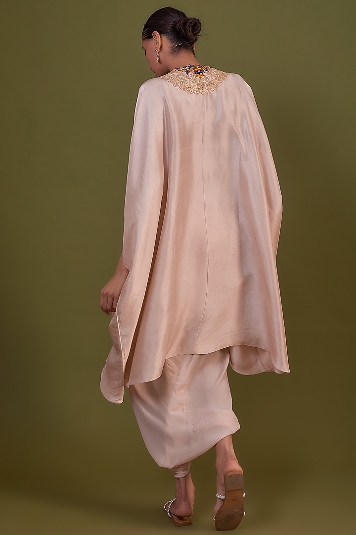 Pink Silk Embroidered Kaftan Set by Prisho at Pernia's Pop Up Shop