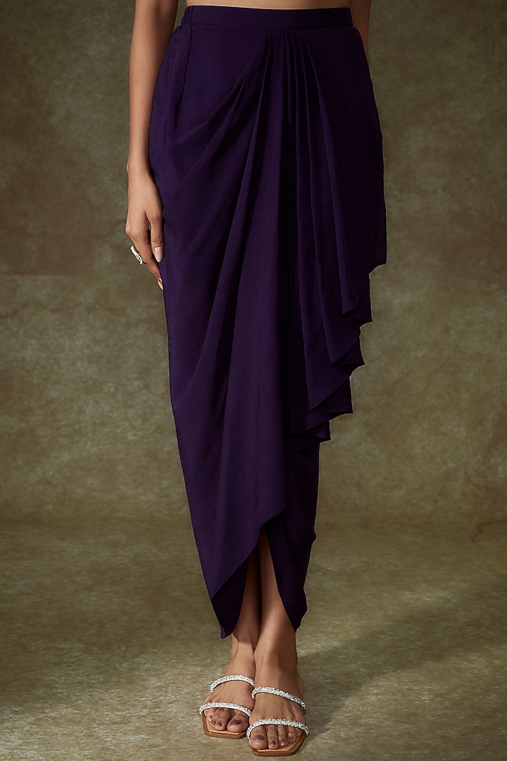 Purple Organza Embroidered Cape Set by Prisho at Pernia's Pop Up Shop