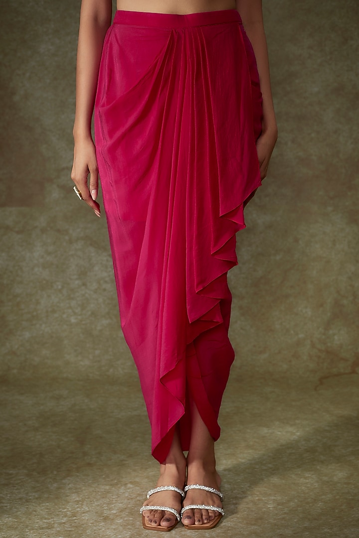 Pink Organza Embroidered Cape Set by Prisho at Pernia's Pop Up Shop