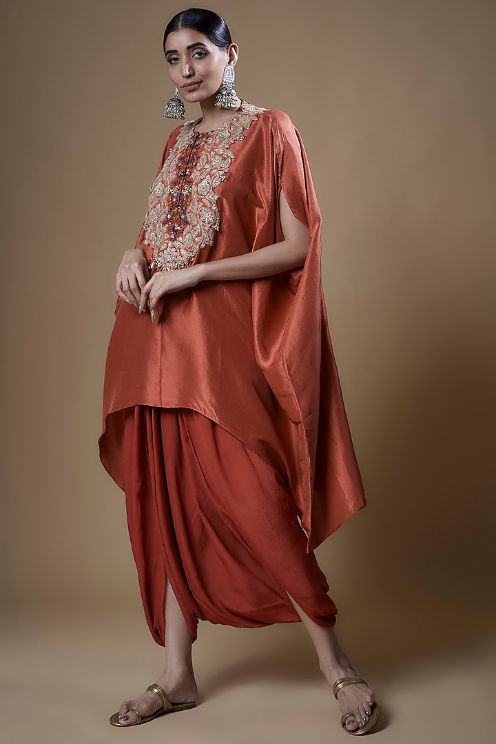 Red Crepe Skirt Set by Prisho at Pernia's Pop Up Shop