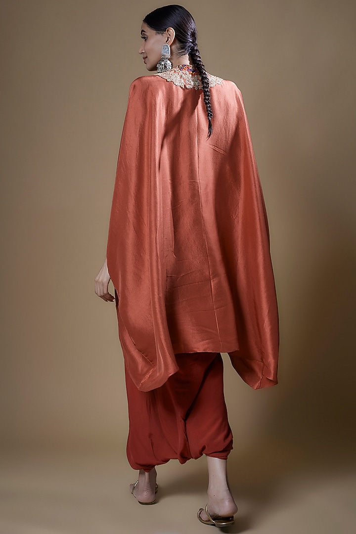 Red Crepe Skirt Set by Prisho at Pernia's Pop Up Shop