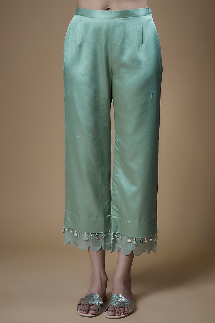 Sky Blue Silk Embroidered Kurta Set by Prisho at Pernia's Pop Up Shop