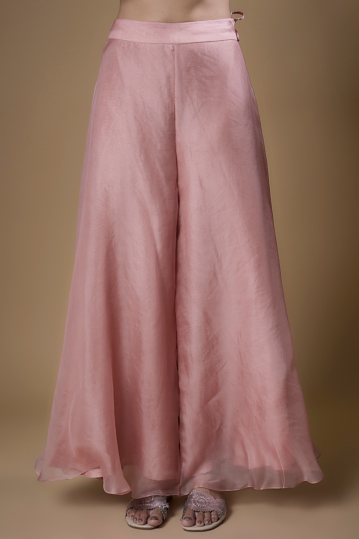 Pink Cotton Satin Wedding Sharara Set by Prisho at Pernia's Pop Up Shop