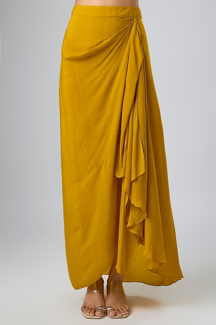 Mustard Organza Resham Work Kaftan Set by Prisho at Pernia's Pop Up Shop