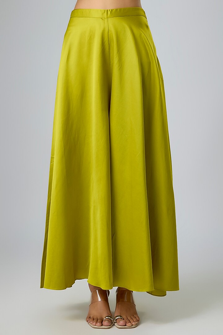 Lime Green Organza Maal Work Cape Set by Prisho at Pernia's Pop Up Shop