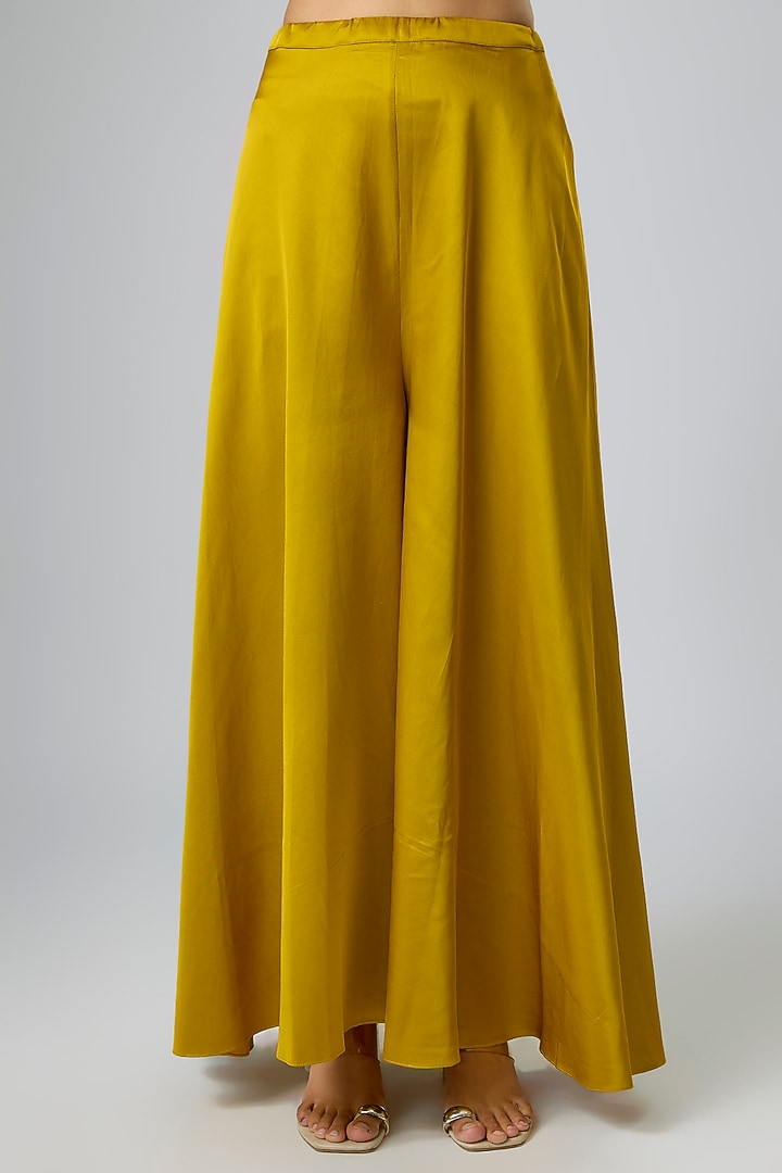 Mustard Organza Thread Work Cape Set by Prisho at Pernia's Pop Up Shop