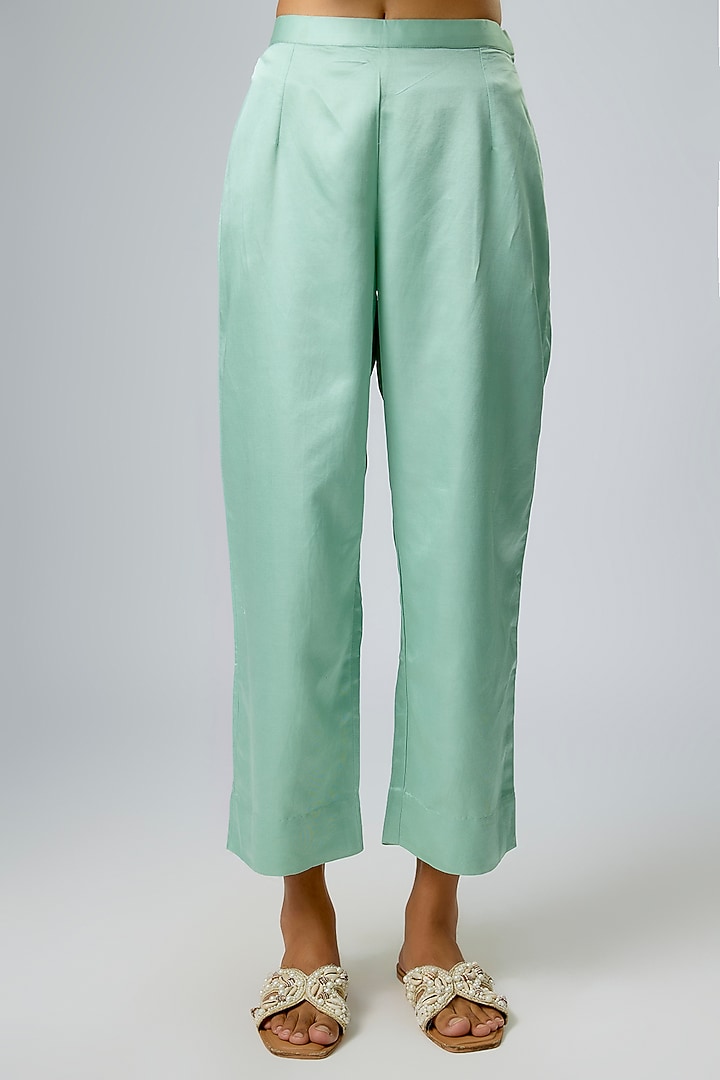 Aqua Silk Resham Work Kurta Set by Prisho at Pernia's Pop Up Shop