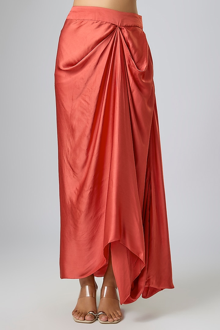 Deep Orange Organza Dori Work Cape Set by Prisho at Pernia's Pop Up Shop