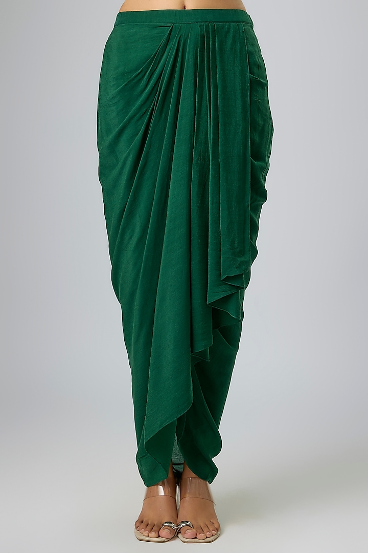 Bottle Green Organza Dori Work Cape Set by Prisho at Pernia's Pop Up Shop