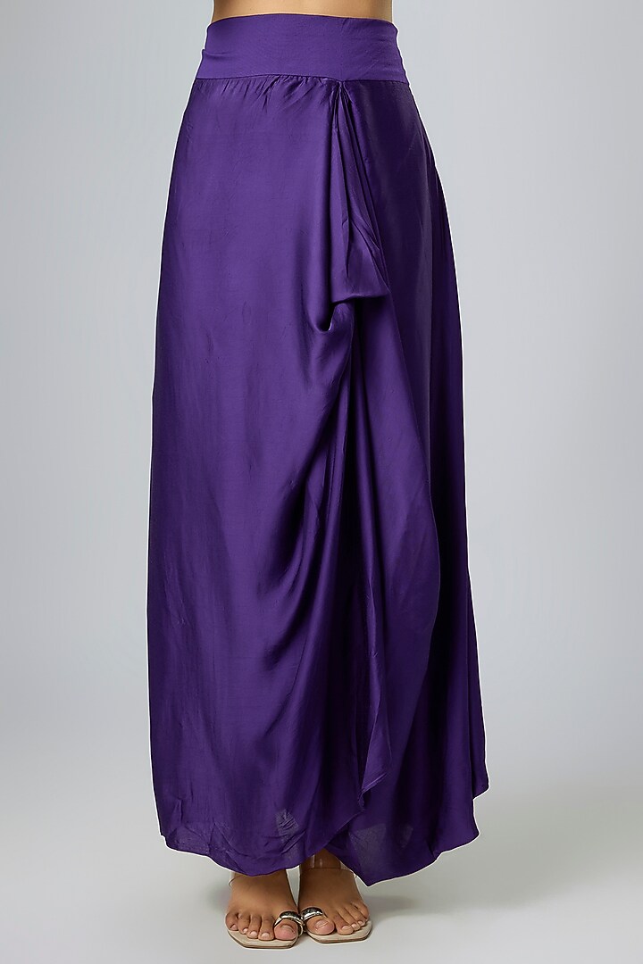 Dark Purple Organza Resham Work Kaftan Set by Prisho at Pernia's Pop Up Shop