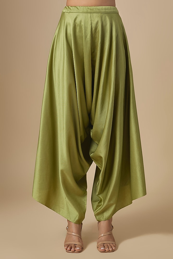 Sea Green Tissue Thread Embroidered Kaftan Set by Prisho at Pernia's Pop Up Shop