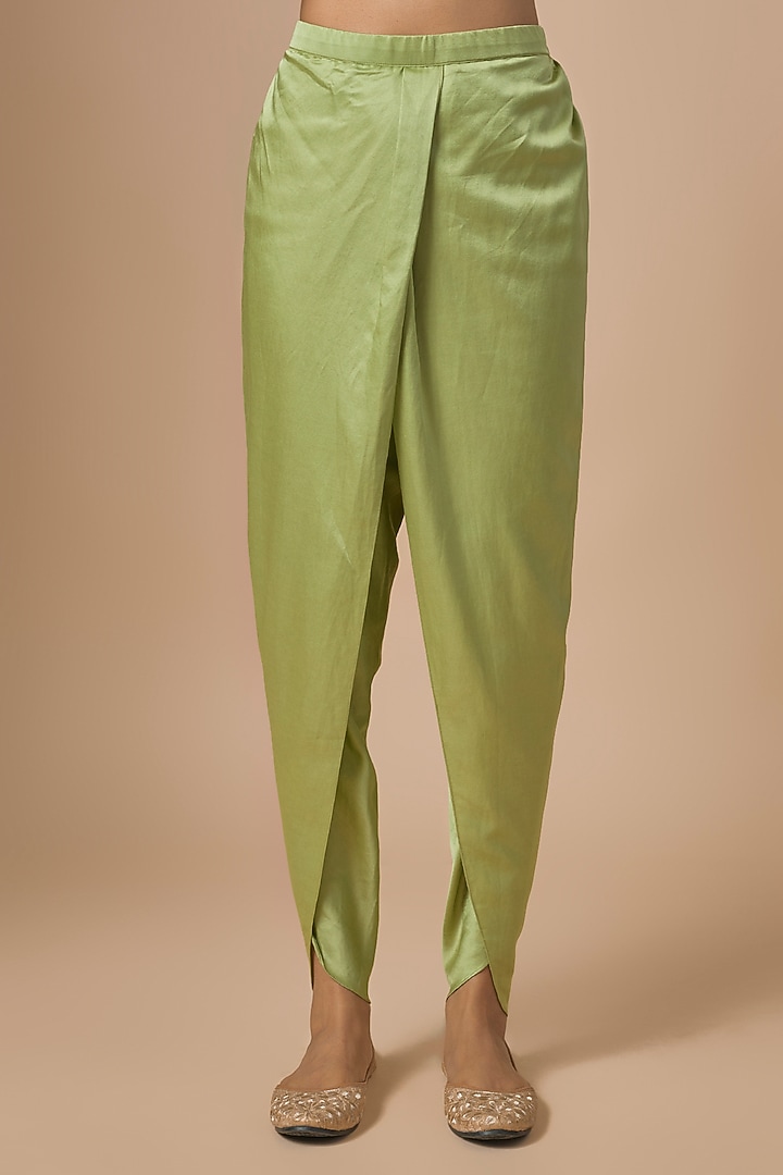 Sea Green Silk Resham Embroidered Kaftan Set by Prisho at Pernia's Pop Up Shop
