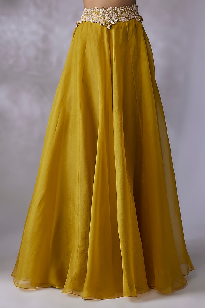 Yellow Organza Skirt Set by Prisho at Pernia's Pop Up Shop
