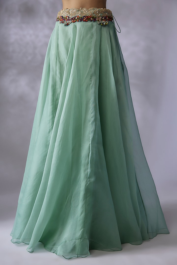Blue Organza Skirt Set by Prisho at Pernia's Pop Up Shop