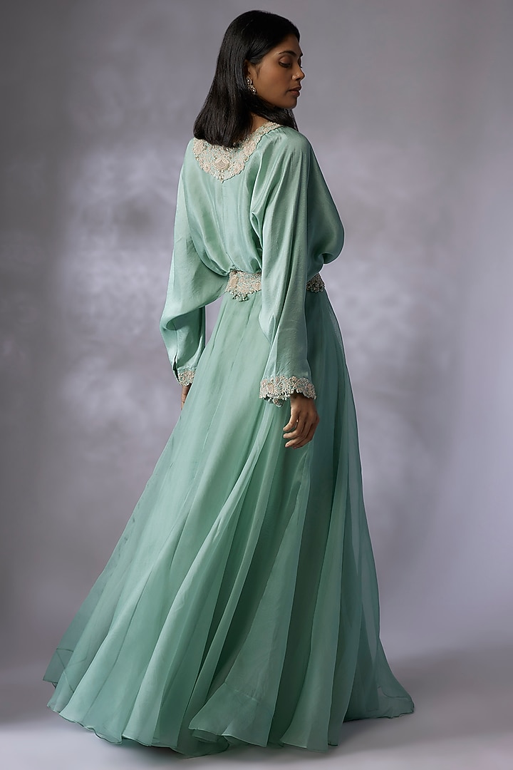 Blue Organza Skirt Set by Prisho at Pernia's Pop Up Shop