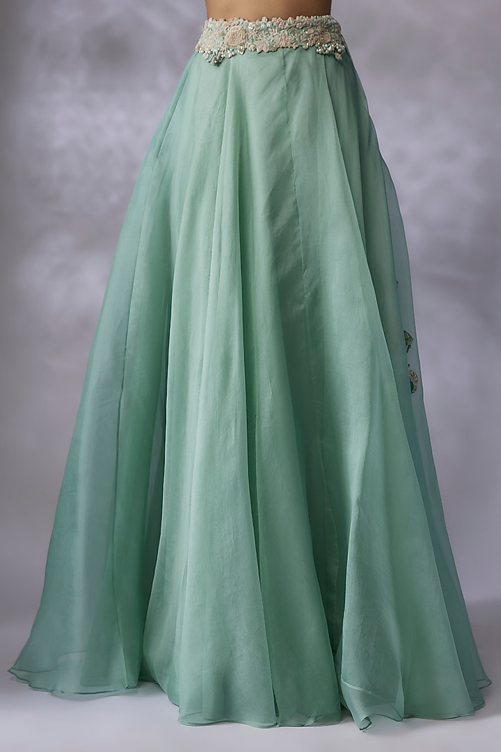 Blue Organza Skirt Set by Prisho at Pernia's Pop Up Shop