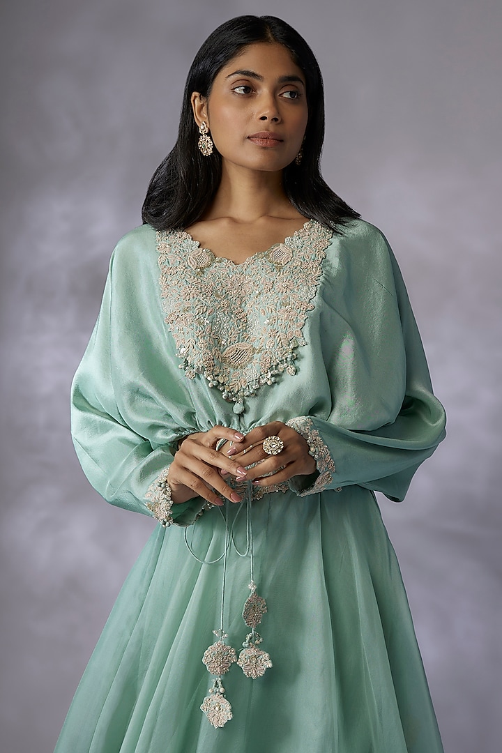 Blue Organza Skirt Set by Prisho at Pernia's Pop Up Shop