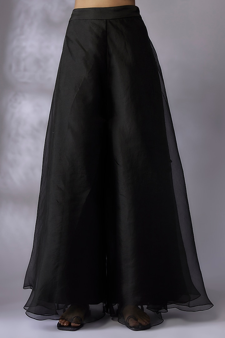 Black Organza Wedding Sharara Set by Prisho at Pernia's Pop Up Shop