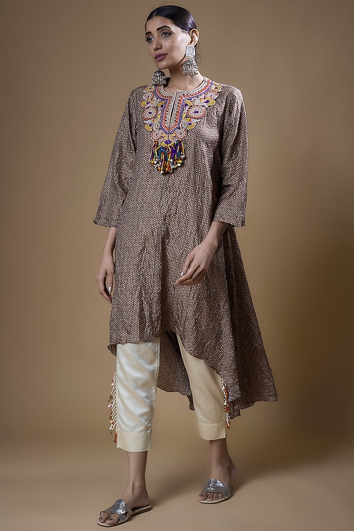 White Cotton Satin Asymmetric Pant Set by Prisho at Pernia's Pop Up Shop