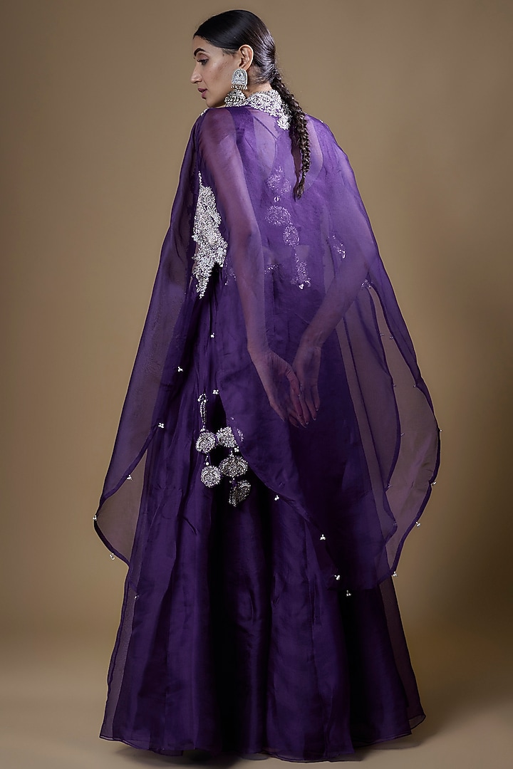 Purple Organza Skirt Set by Prisho at Pernia's Pop Up Shop