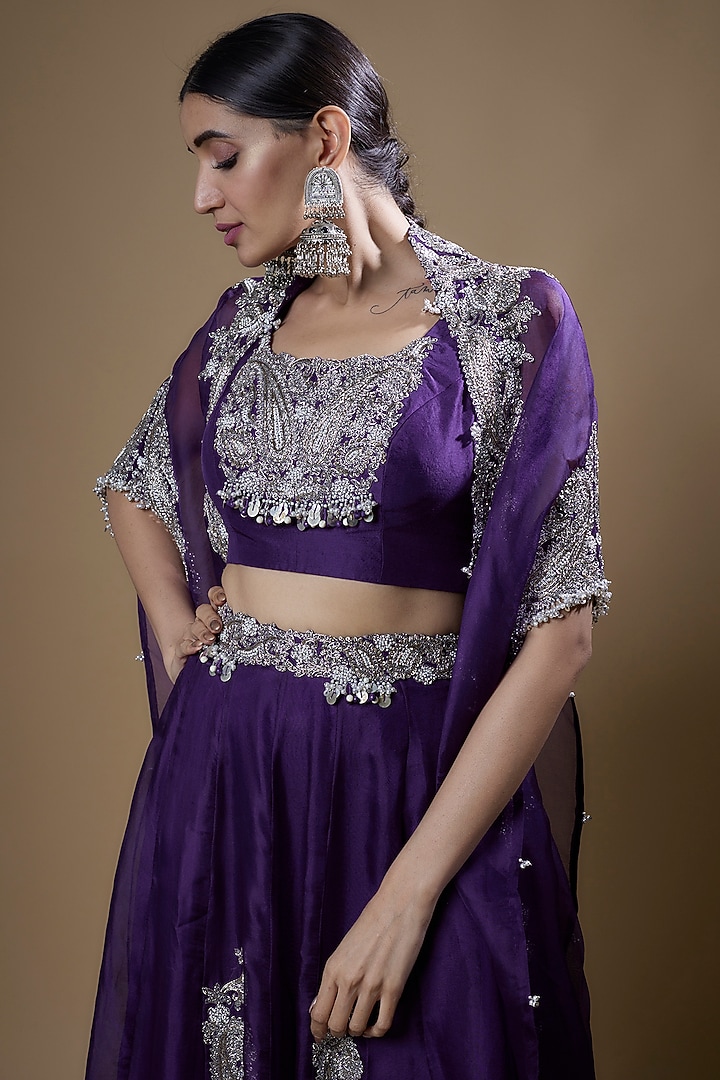 Purple Organza Skirt Set by Prisho at Pernia's Pop Up Shop