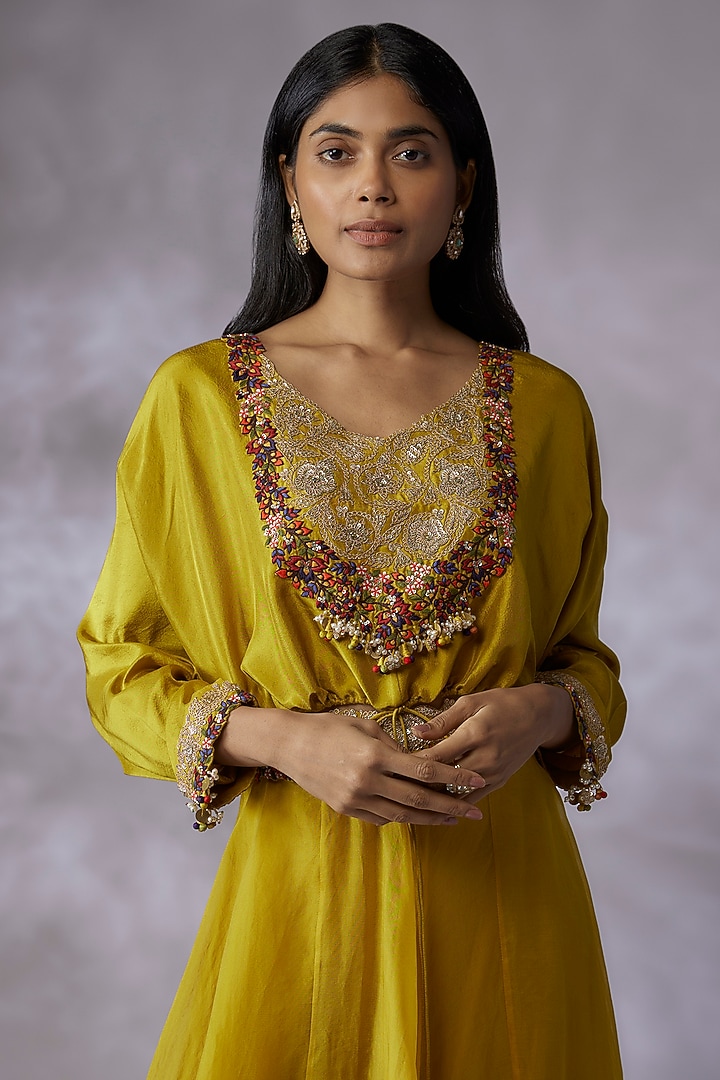 Yellow Organza Skirt Set by Prisho at Pernia's Pop Up Shop