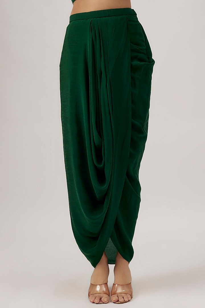 Green Organza Resham Work Umbrella Kaftan Set by Prisho at Pernia's Pop Up Shop