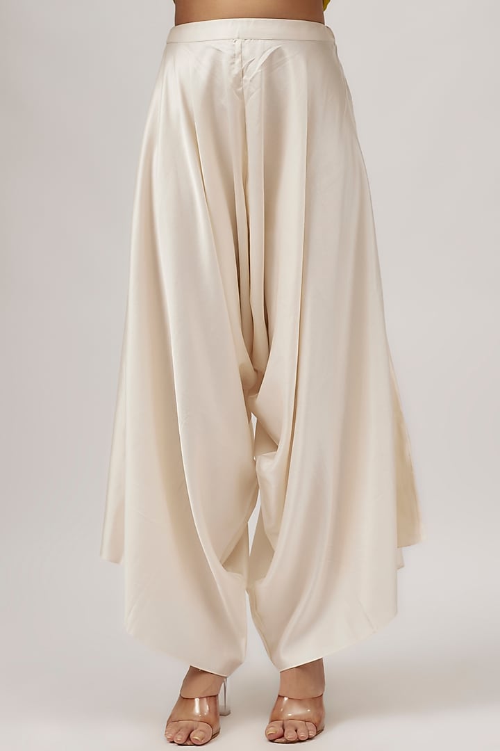 Lime Green & Ivory Silk Resham Work Kaftan Set by Prisho at Pernia's Pop Up Shop