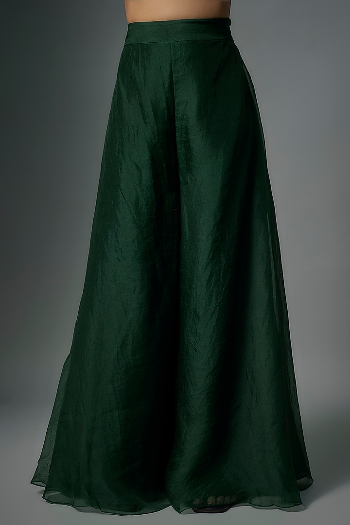 Bottle Green Silk Gota Embroidered Kurta Set by Prisho at Pernia's Pop Up Shop