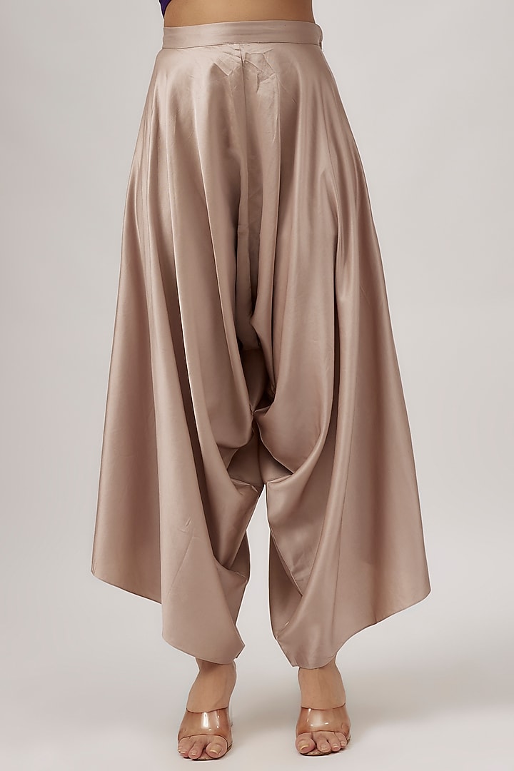 Dark Purple Crushed Silk Multi-Colored Thread Work Kaftan Set by Prisho at Pernia's Pop Up Shop