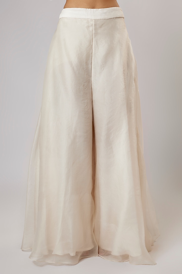 Ivory Organza Thread Work Cape Set by Prisho at Pernia's Pop Up Shop