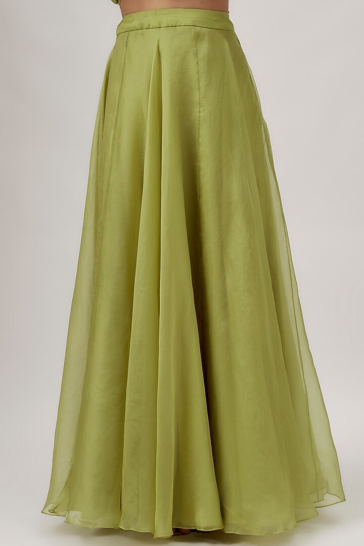 Sea Green Organza Skirt Set by Prisho at Pernia's Pop Up Shop