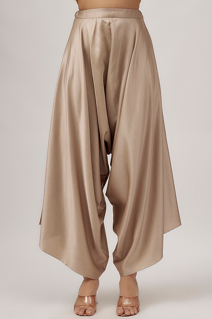 Mustard Crushed Silk Resham Work Kaftan Set by Prisho at Pernia's Pop Up Shop