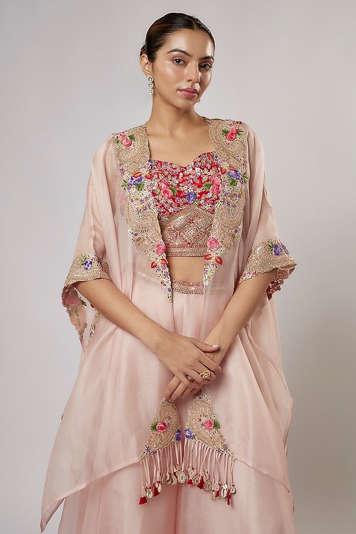 Flamingo Organza Wedding Sharara Set by Prisho at Pernia's Pop Up Shop