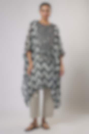 Multi-Colored Chanderi Resham Work & Printed Kaftan Set by Prisho at Pernia's Pop Up Shop